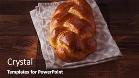  Presentation with wooden - Cool new slide deck with homemade-challah-on-wooden-background backdrop and a tawny brown colored foreground
