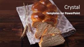  Presentation with wooden - PPT theme enhanced with homemade-challah-on-wooden-background background and a tawny brown colored foreground