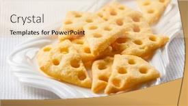  Presentation with white cheese - Beautiful PPT theme featuring homemade-cheese-crackers-on-white backdrop and a lemonade colored foreground