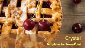  Presentation with cherry - Presentation featuring homemade-cherry-pie-with-fresh background and a red colored foreground