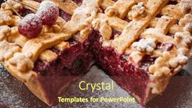  Presentation with cherry - PPT theme featuring homemade-cherry-pie-with-slice background and a  colored foreground