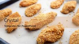  Presentation with dip - Cool new PPT theme with homemade chicken fingers and dip backdrop and a yellow colored foreground