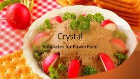  Presentation with liver - Theme having homemade chicken liver pate background and a gold colored foreground