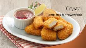  Presentation with ketchup - Slide deck featuring homemade-chicken-nuggets-with-ketchup background and a soft green colored foreground