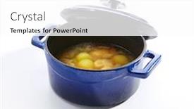  Presentation with plain clear navy blue blue and white cloudy - Audience pleasing PPT layouts consisting of homemade-chicken-soup-with-potatoes backdrop and a white colored foreground