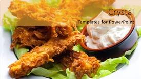  Presentation with dip - Cool new presentation theme with homemade-chicken-strips-with-garlic backdrop and a gold colored foreground