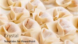  Presentation with dumpling - Colorful presentation theme enhanced with homemade-chinese-dumpling backdrop and a lemonade colored foreground