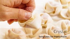  Presentation with dumpling - Presentation design consisting of homemade-chinese-dumpling background and a lemonade colored foreground