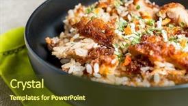  Presentation with chinese chinese - PPT layouts having homemade chinese fried rice background and a tawny brown colored foreground