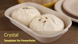  Presentation with chinese chinese - Presentation theme enhanced with homemade-chinese-steamed-pork-buns background and a tawny brown colored foreground