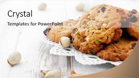  Presentation with chocolate chip - Presentation design with homemade chocolate chip cookies background and a white colored foreground