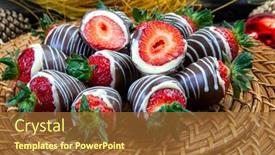  Presentation with chocolate covered strawberries - Slide deck with homemade-chocolate-covered-strawberries-ready background and a tawny brown colored foreground