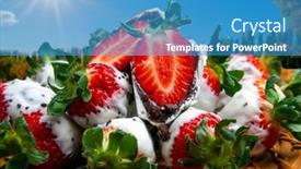  Presentation with chocolate covered strawberries - Slide deck with homemade-chocolate-covered-strawberries-ready background and a teal colored foreground