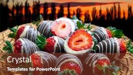  Presentation with chocolate covered strawberries - Slide set consisting of homemade-chocolate-covered-strawberries-ready background and a tawny brown colored foreground