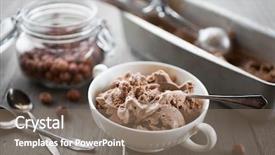  Presentation with chocolate ice cream - Slide set featuring homemade chocolate hazelnut ice cream background and a violet colored foreground