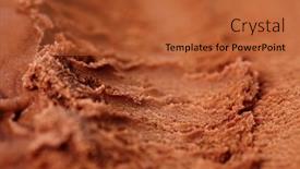  Presentation with chocolate ice cream - Presentation theme having homemade chocolate ice cream with trace of ice scoop background and a red colored foreground