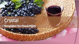  Presentation with liqueur - Beautiful PPT theme featuring homemade chokeberry juice or liqueur backdrop and a red colored foreground
