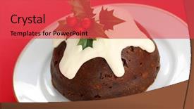  Presentation with pudding - PPT layouts consisting of homemade christmas pudding background and a  colored foreground