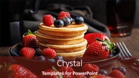  Presentation with blueberries - Presentation featuring homemade-classic-american-pancakes and a tawny brown colored foreground