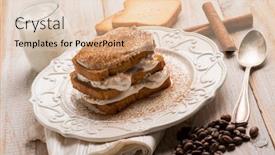 Presentation with tiramisu - Amazing slide set having homemade-coffe-tiramisu-with-cinnamon backdrop and a lemonade colored foreground