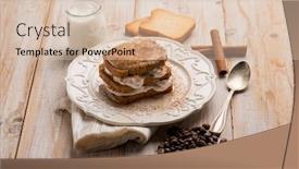  Presentation with tiramisu - Slide set enhanced with homemade-coffe-tiramisu-with-cinnamon background and a lemonade colored foreground