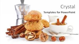  Presentation with cookie - Slide deck featuring homemade-cookie-with-coffee background and a white colored foreground