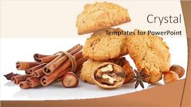  Presentation with baking cookies - Audience pleasing slide deck consisting of homemade-cookies-with-cinnamon-nuts backdrop and a yellow colored foreground
