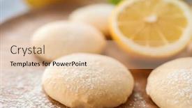  Presentation with flavor - Cool new presentation theme with homemade cookies with lemon flavor on wooden board backdrop and a lemonade colored foreground