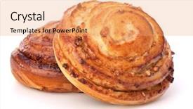  Presentation with roll - PPT layouts featuring homemade cream roll isolated on white background background and a coral colored foreground