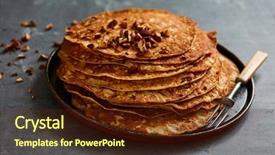  Presentation with almonds - Theme enhanced with homemade crepes with roast almonds background and a tawny brown colored foreground