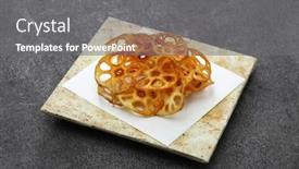  Presentation with root - Beautiful PPT layouts featuring homemade-crispy-lotus-root-chips backdrop and a gray colored foreground