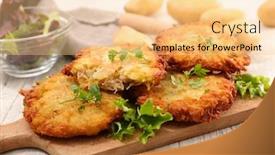  Presentation with potato - Colorful PPT layouts enhanced with pommes - homemade crispy potato galette backdrop and a lemonade colored foreground