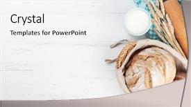  Presentation with milk - Presentation theme with homemade crusty bread and milk background and a white colored foreground