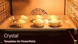  Presentation with mold - Audience pleasing PPT theme consisting of homemade-cupcakes-in-metal-mold backdrop and a wine colored foreground