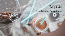  Presentation with milk dairy - Slides featuring homemade dairy free hazelnut milk background and a lemonade colored foreground