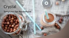  Presentation with milk dairy - Slides having homemade dairy free hazelnut milk background and a lemonade colored foreground