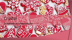  Presentation with delicious christmas cookies - Cool new PPT theme with homemade delicious christmas gingerbread cookies backdrop and a  colored foreground