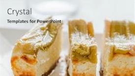  Presentation with cheesecake - Colorful presentation design enhanced with homemade delicious rhubarb cheesecake - better than from bakery backdrop and a white colored foreground