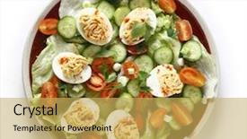  Presentation with devil - Presentation design consisting of homemade deviled eggs served background and a yellow colored foreground