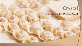  Presentation with raw material - Slide set with homemade-dumpling-and-raw-material background and a lemonade colored foreground