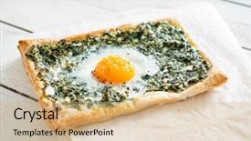  Presentation with spinach - Audience pleasing slide set consisting of homemade easter cake with egg backdrop and a coral colored foreground