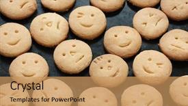  Presentation with cookie - Audience pleasing PPT layouts consisting of homemade face cookie backdrop and a  colored foreground