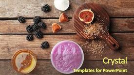  Presentation with natural ingredients - Beautiful PPT layouts featuring homemade facial mask with natural ingredients on wooden background backdrop and a tawny brown colored foreground