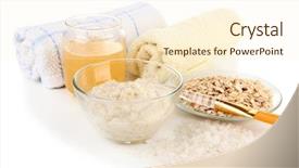  Presentation with facial - Cool new PPT layouts with homemade facial mask with oats backdrop and a cream colored foreground