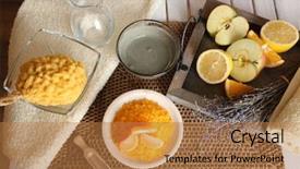  Presentation with natural ingredients - Theme consisting of homemade facial masks with natural background and a coral colored foreground