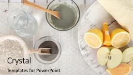  Presentation with natural ingredients - Beautiful PPT layouts featuring homemade facial masks with natural backdrop and a soft green colored foreground