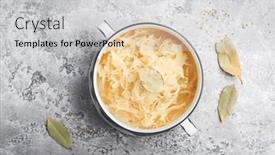  Presentation with cabbage - Presentation theme featuring homemade-fermented-cabbage-or-sauerkraut background and a light gray colored foreground