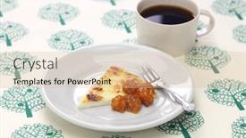  Presentation with cup coffee - Amazing presentation design having homemade-finnish-squeaky-cheese-leipajuusto backdrop and a lemonade colored foreground