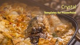  Presentation with soup - Presentation theme featuring homemade-fish-head-soup-hot background and a tawny brown colored foreground