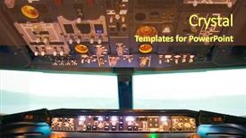  Presentation with flight - PPT layouts having homemade flight simulator cockpit background and a tawny brown colored foreground